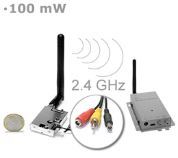 Émetteur récepteur audio vidéo sans fil 2-4GHz 100 mW