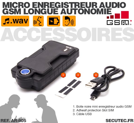 Micro espion enregistreur audio aimanté longue autonomie 16GO