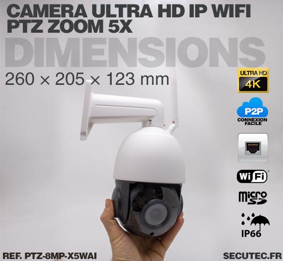 Nouveau 8MP 4K PTZ IP Caméra 30x Zoom Optique Wifi Voiture Suivi